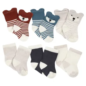 6-Pack Baby Boys Fox Wiggle Proof Socks