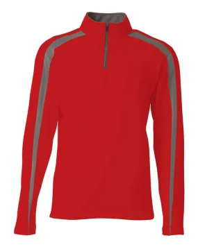 A4 N4005 Spartan Quarter Zip - Scarlet Graphite