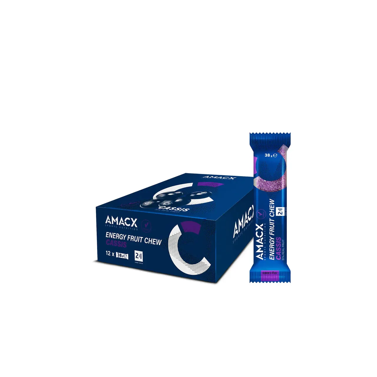 Amacx | Energy Fruit Chew | Cassis | 12 Pack