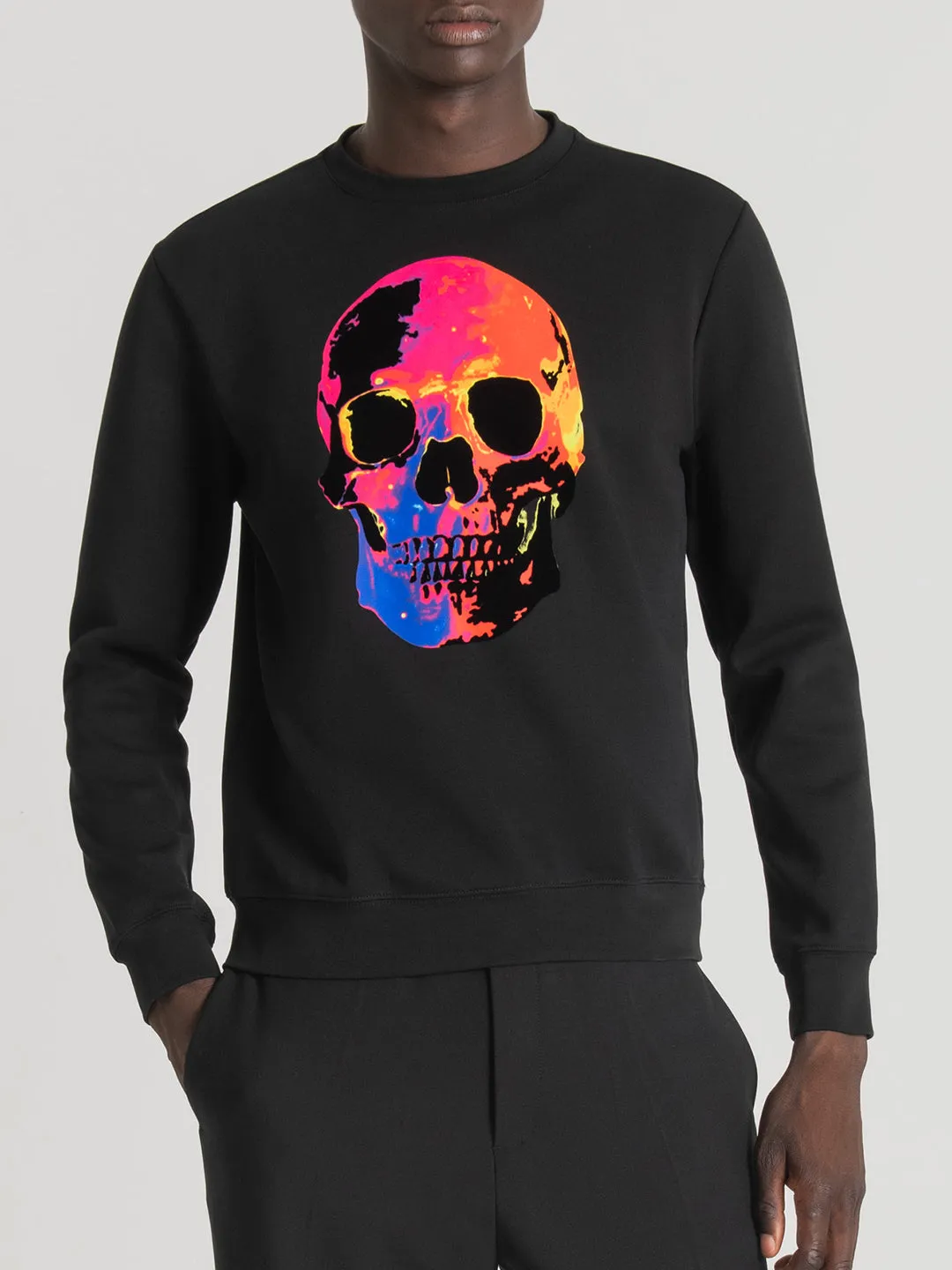 Antony Morato Men Printed Round Neck Full Sleeves Sweatshirt