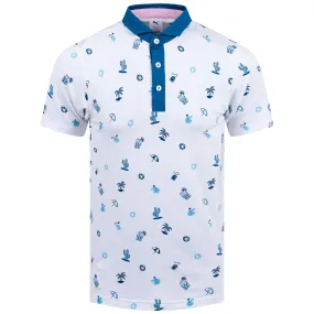 AP Mattr Dunes Polo Bright White/Lake Blue - SS23