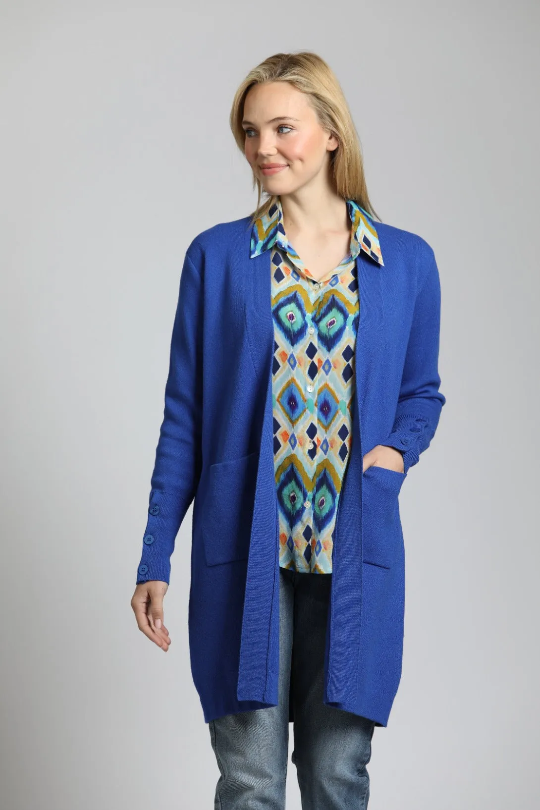 AP NY OPEN FRONT CARDIGAN - BLUE - SW77E