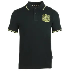 Aquascutum Aldis Yellow Crest Black Polo Shirt