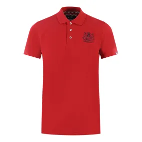 Aquascutum Branded Sleeve Red Polo Shirt