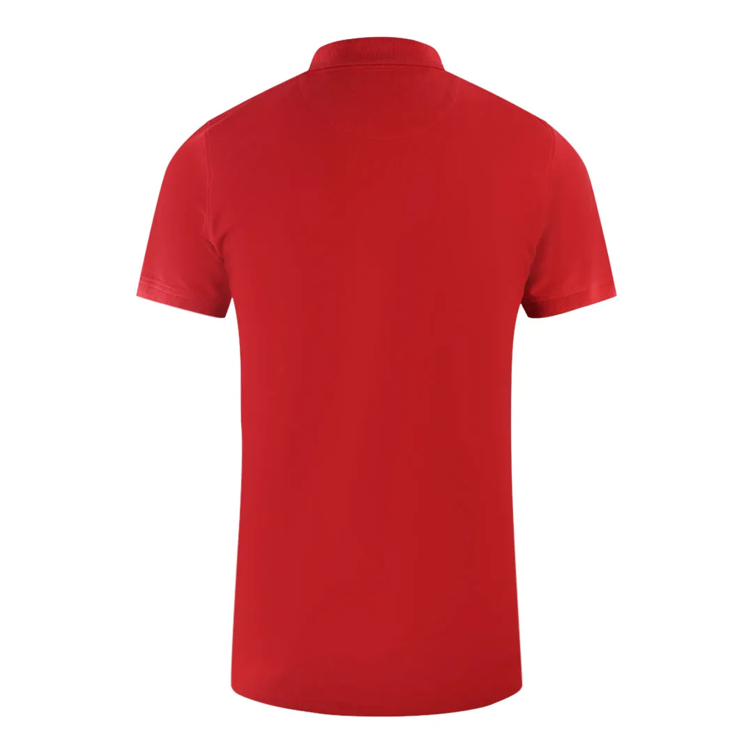 Aquascutum Branded Sleeve Red Polo Shirt