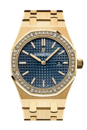 AUDEMARS PIGUET Royal Oak Blue Dial Ladies 18 Carat Yellow Gold Watch 67651BA.ZZ.1261BA.02