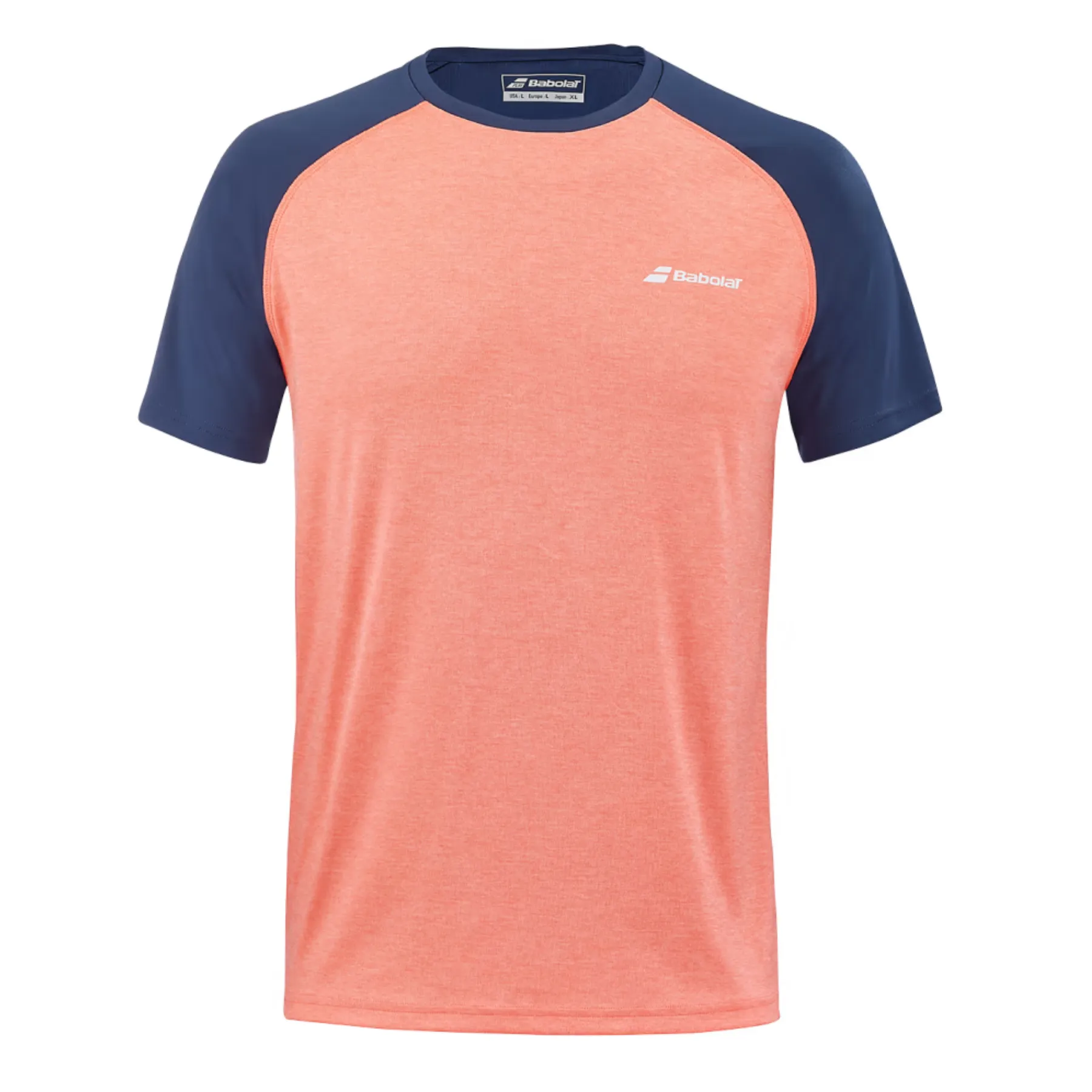 Babolat Play Crew Neck Men Tee  - Fluro Strike/Estate Blue