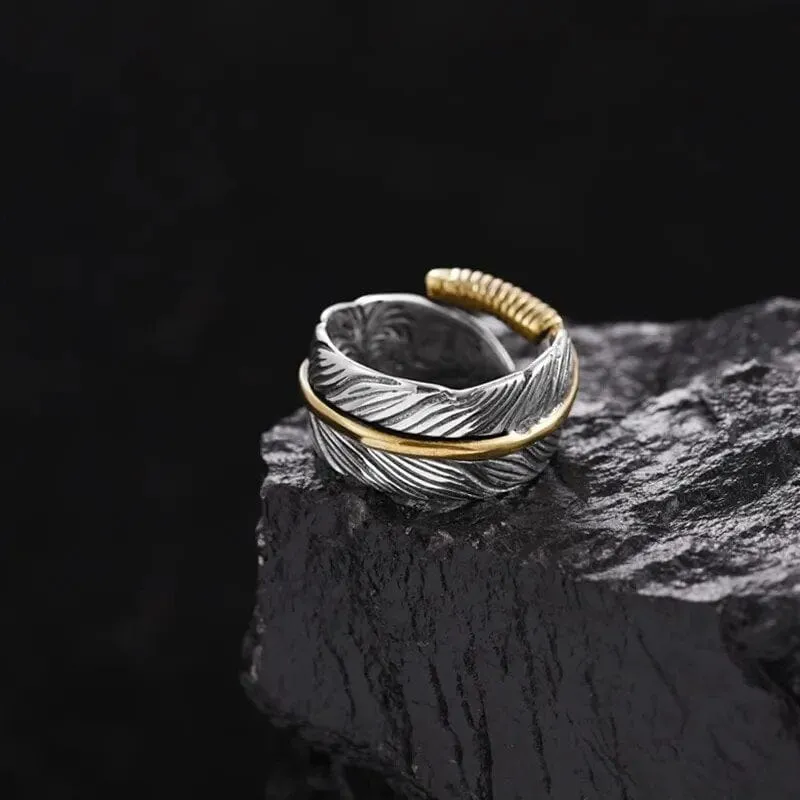 Bague viking - Les Ailes de Huginn et Muninn