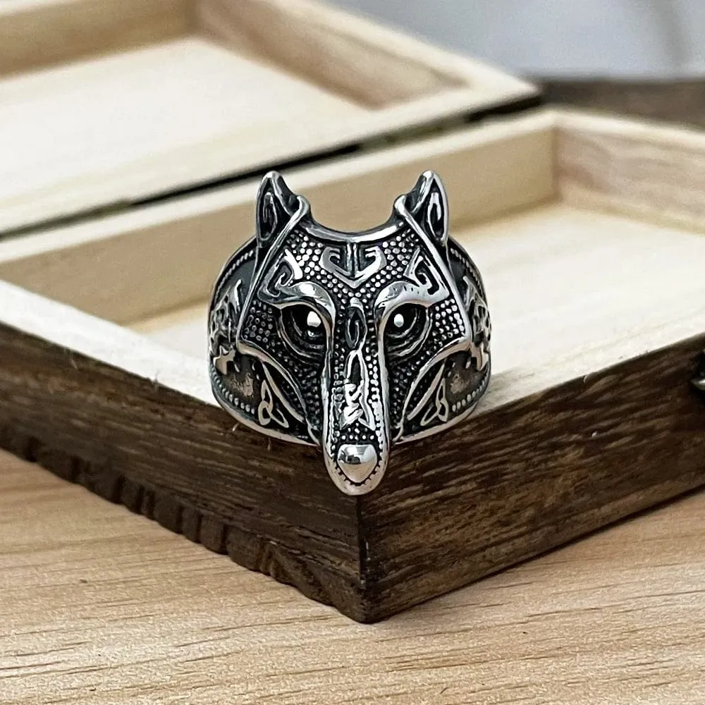 Bague Viking Masque de Fenrir