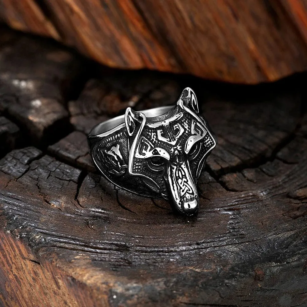 Bague Viking Masque de Fenrir