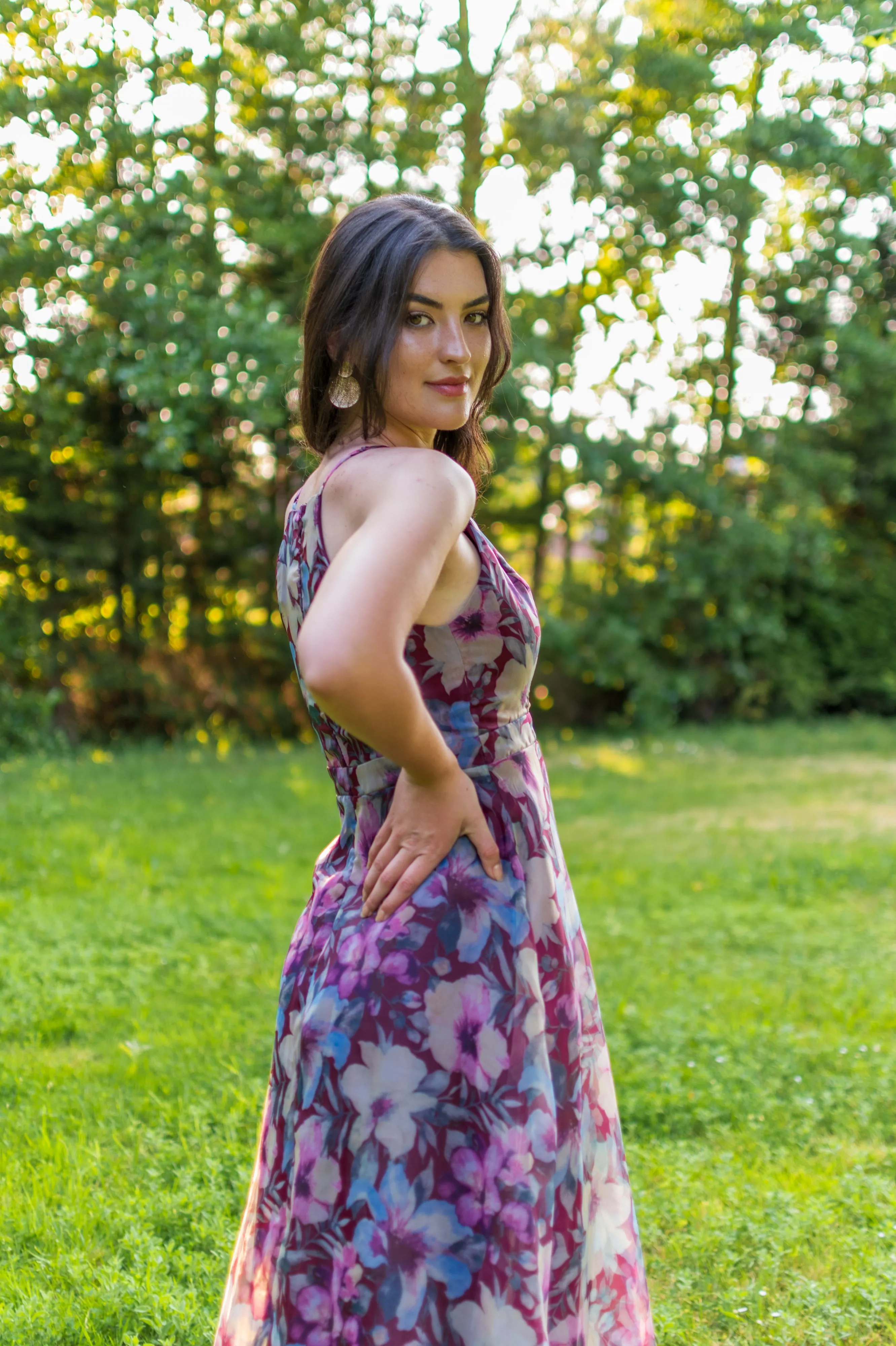 Ballroom Dress - Bordeaux & Mauve