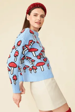 Banana Peel Blend Mushroom Blue Cardigan