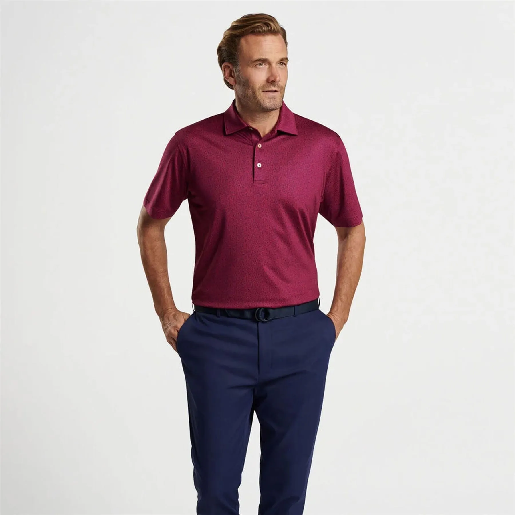 Beer Garden Performance Jersey Polo Pomegranate - AW24