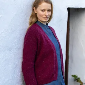 Berry Open V Cardigan