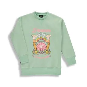 Birdz D'AMOUR ET D'EAU FRAÎCHE CREWNECK - PASTEL GREEN