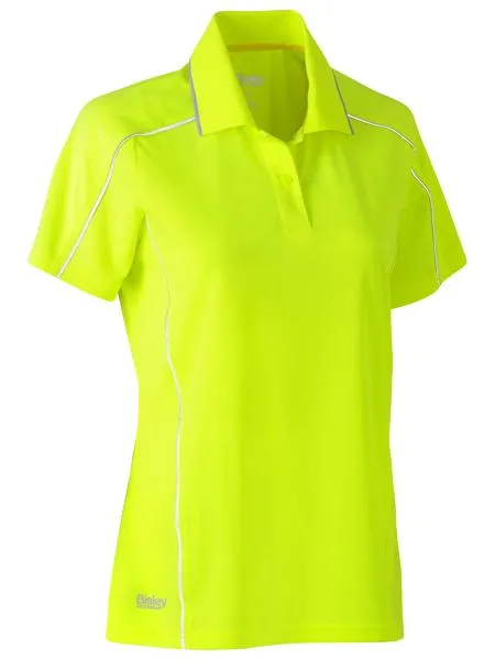 Bisley Women's Hi Vis Short Sleeve Cool Mesh Polo c/w Reflective Piping BKL1425