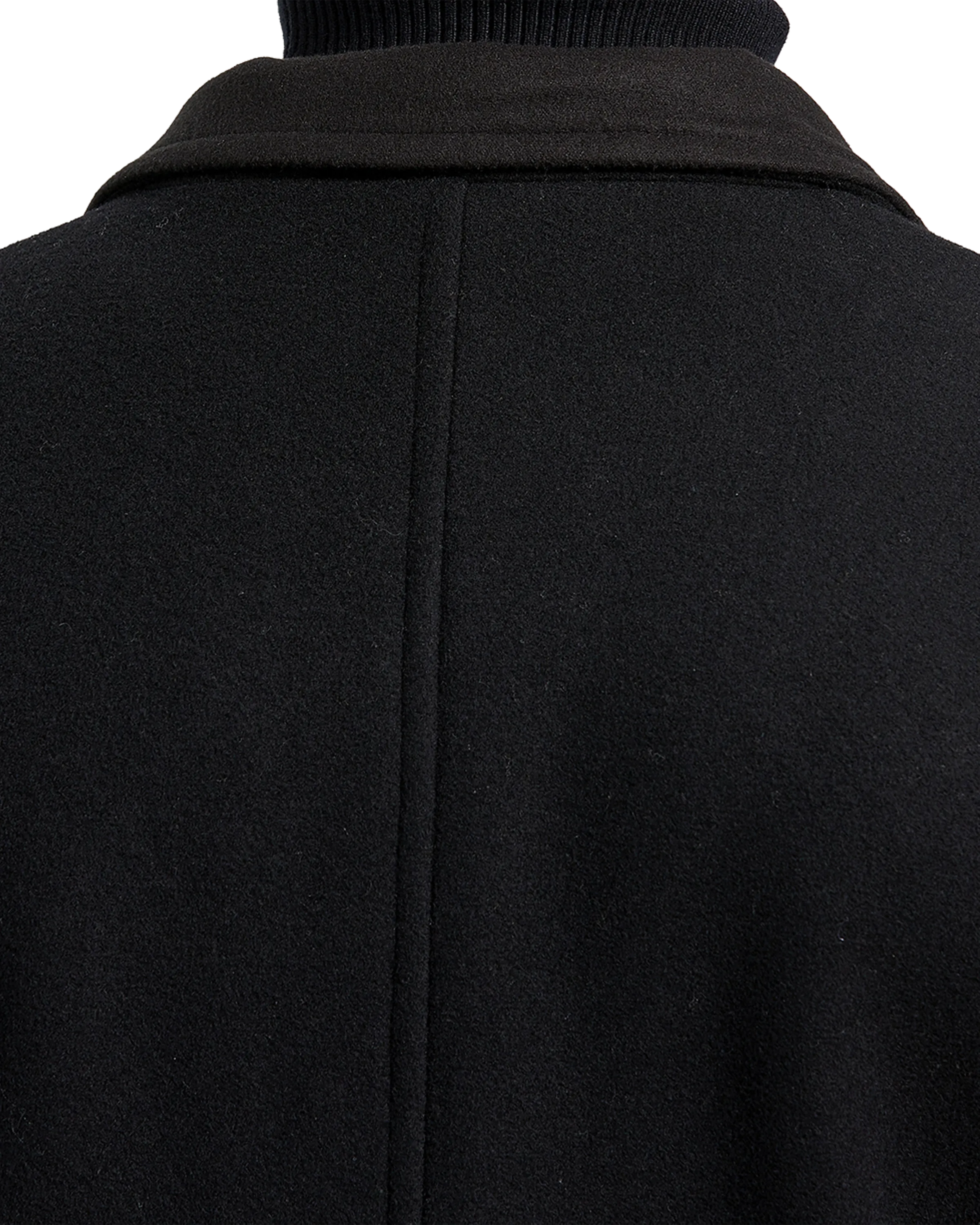 Black Double Breasted Wool Cashmere Long Overcoat