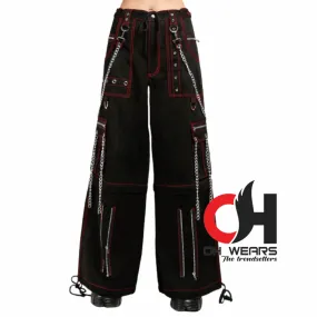 Black Wide Baggy Electro Rave Punk Gothic Chain Pants