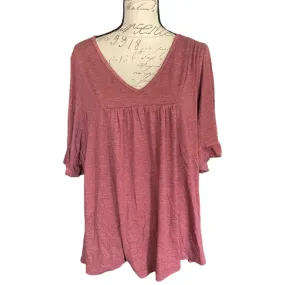 Bloomchic Heather Red Ruffle Sleeve Shirt Size 10