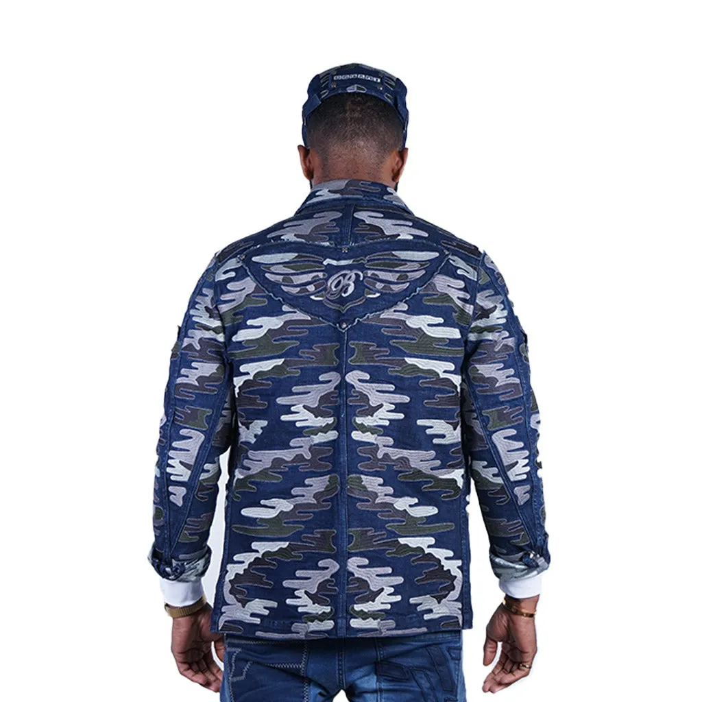 Bogart Man Camo Jacket - Plus FREE Street Fighter Beret Hat (Shown in pictures)