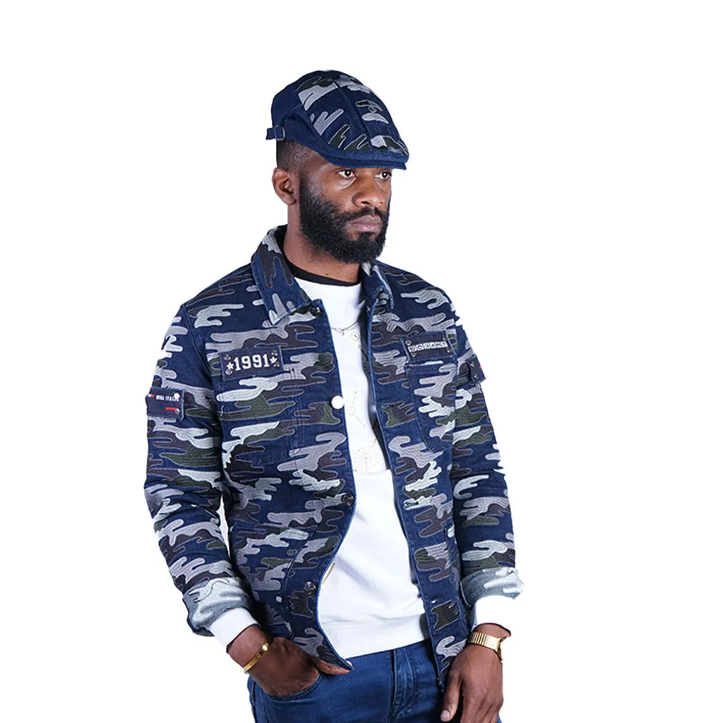 Bogart Man Camo Jacket - Plus FREE Street Fighter Beret Hat (Shown in pictures)