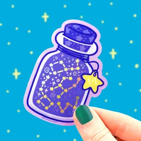 Bottle of Stars Astronomy Space Vinyl Sticker (Holographic)