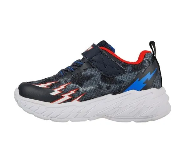 Boys Skechers Trainers Light up Strap Light Storm 400150N Navy/Red