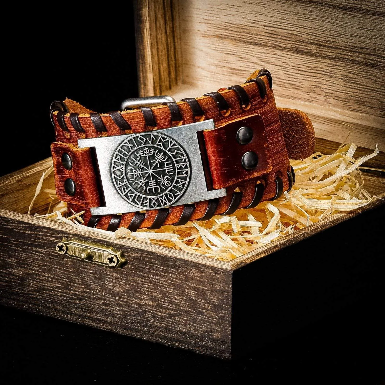 Bracelet de Viking en Cuir