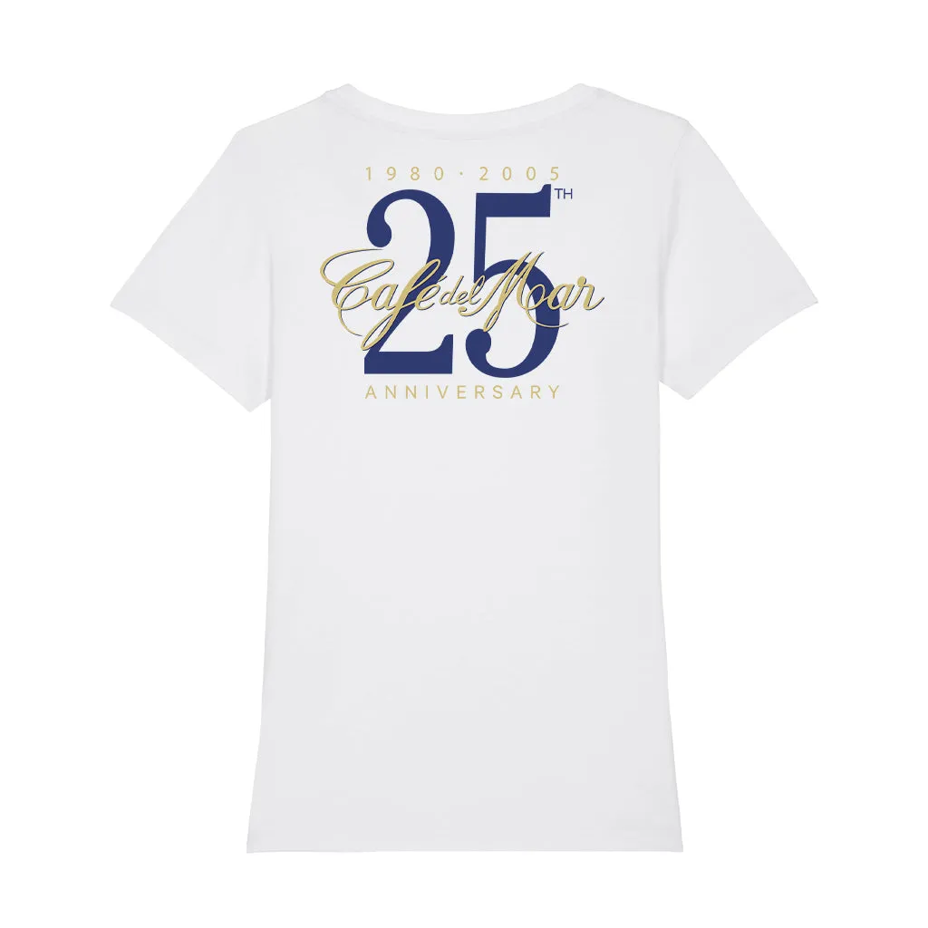 Café del Mar 25th Anniversary Logo Front And Back Print Women's Iconic Fitted T-Shirt