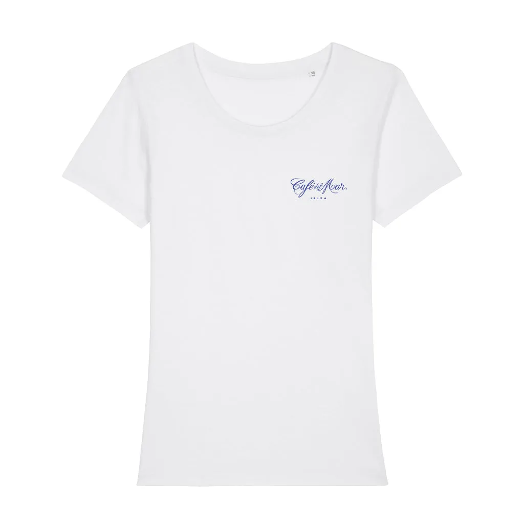 Café del Mar 25th Anniversary Logo Front And Back Print Women's Iconic Fitted T-Shirt