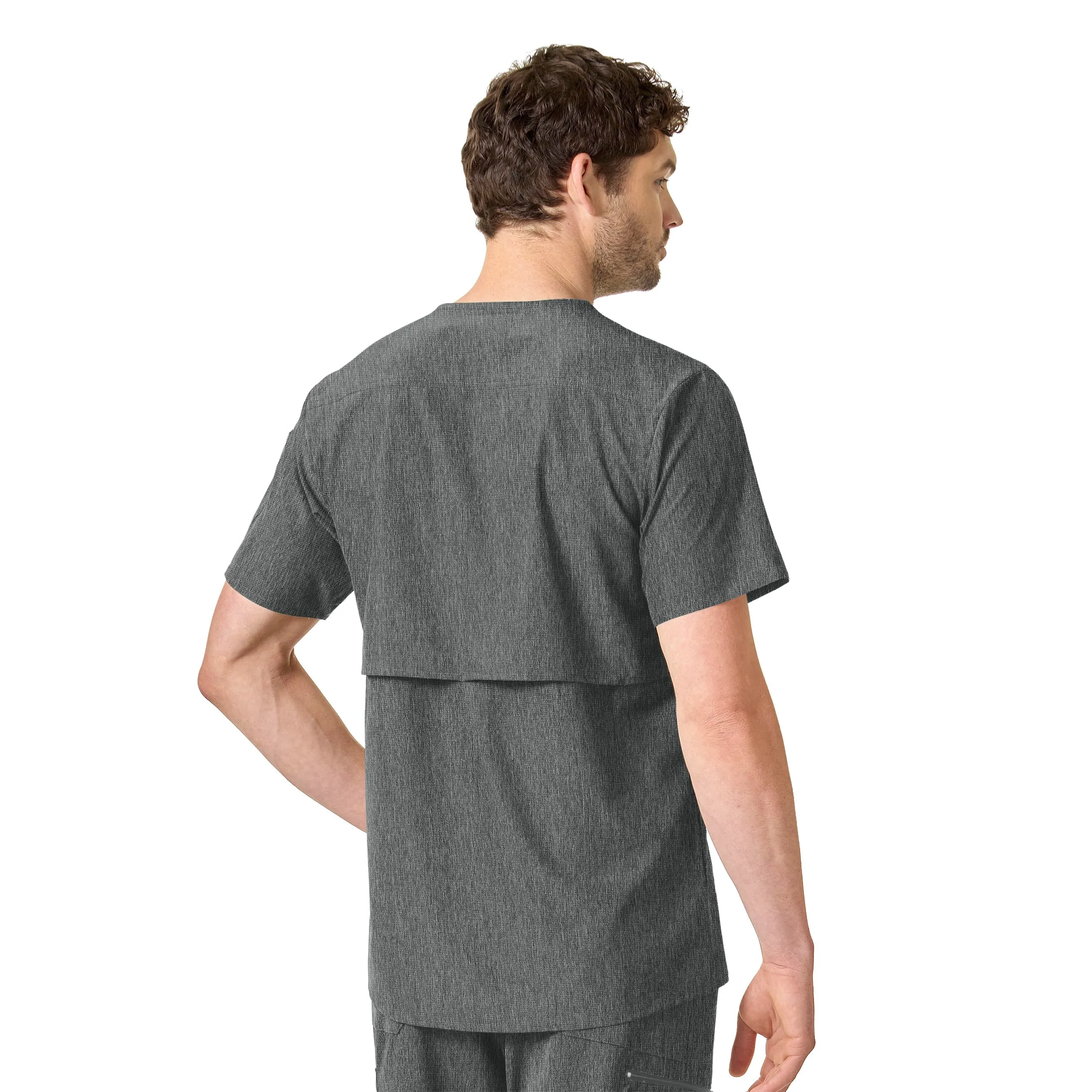 Carhartt Force Liberty Men's Twill Chest Pocket Scrub Top - Charcoal Heather