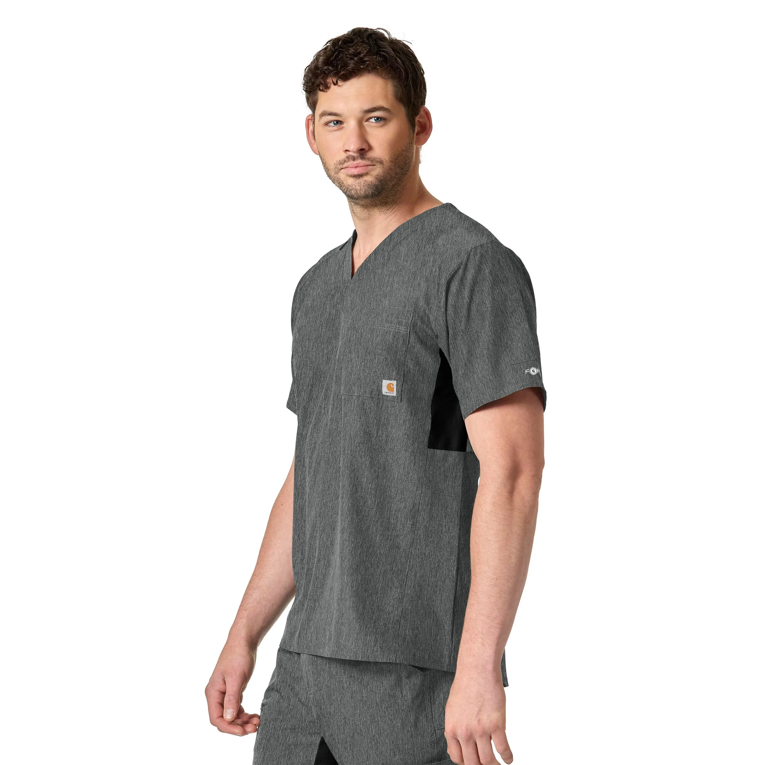 Carhartt Force Liberty Men's Twill Chest Pocket Scrub Top - Charcoal Heather