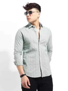 Charbonyx Stripe Sea Green Shirt