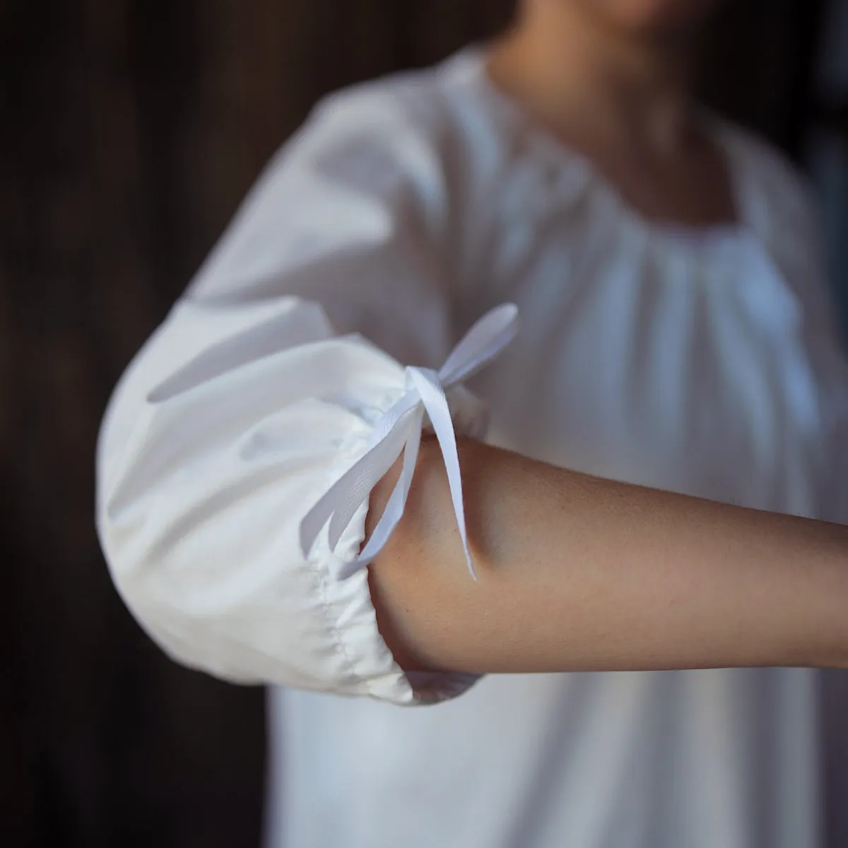 Chemise in Plain White Cotton