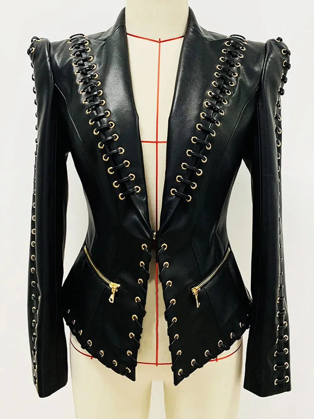 CIATO Laced Leather Blazer