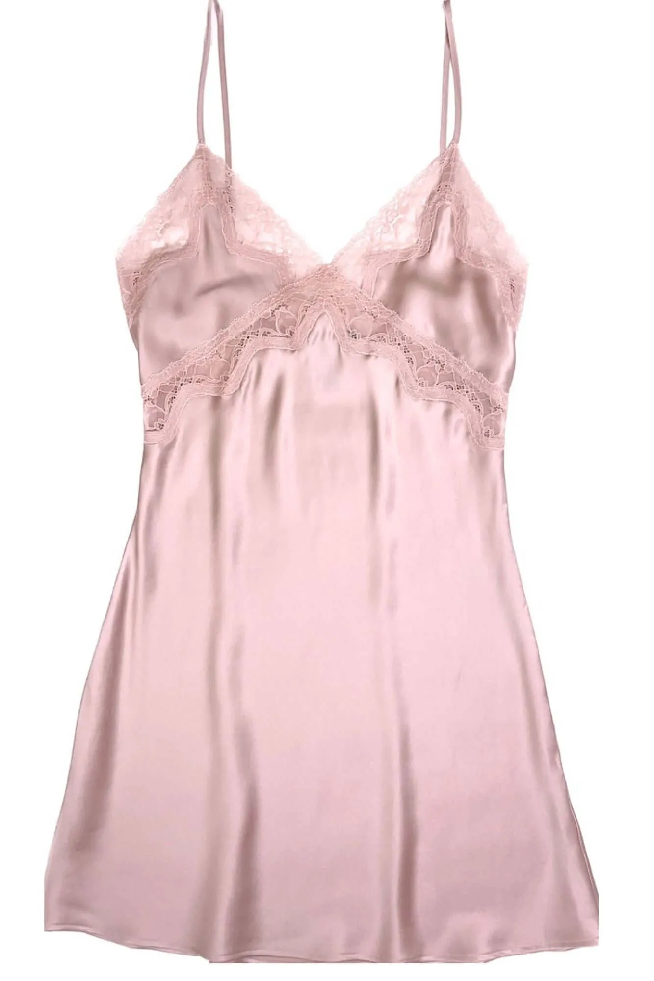 Classic Silk Chemise in Pink Sand