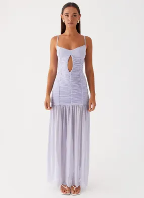 Constance Mesh Maxi Dress - Lavender