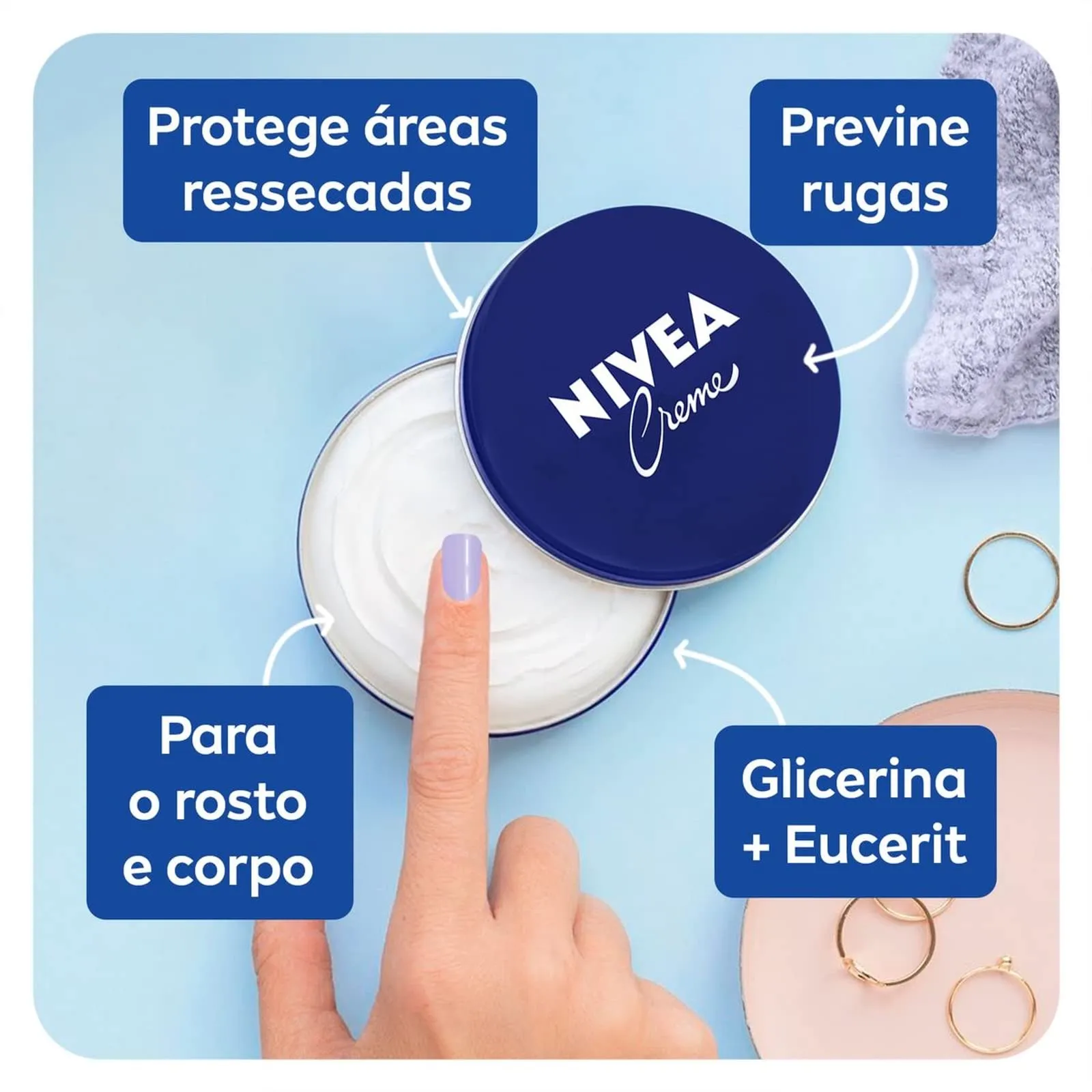 CREME FACIAL NIVEA LATA AZUL 56GR