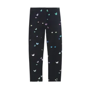 Deux par Deux Black Butterfly Printed Leggings