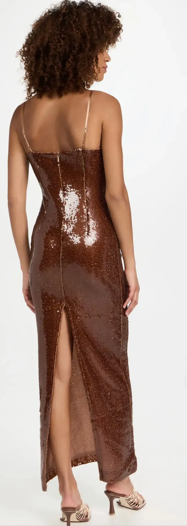 Dur Doux - Sequin Rosette Dress - Brown