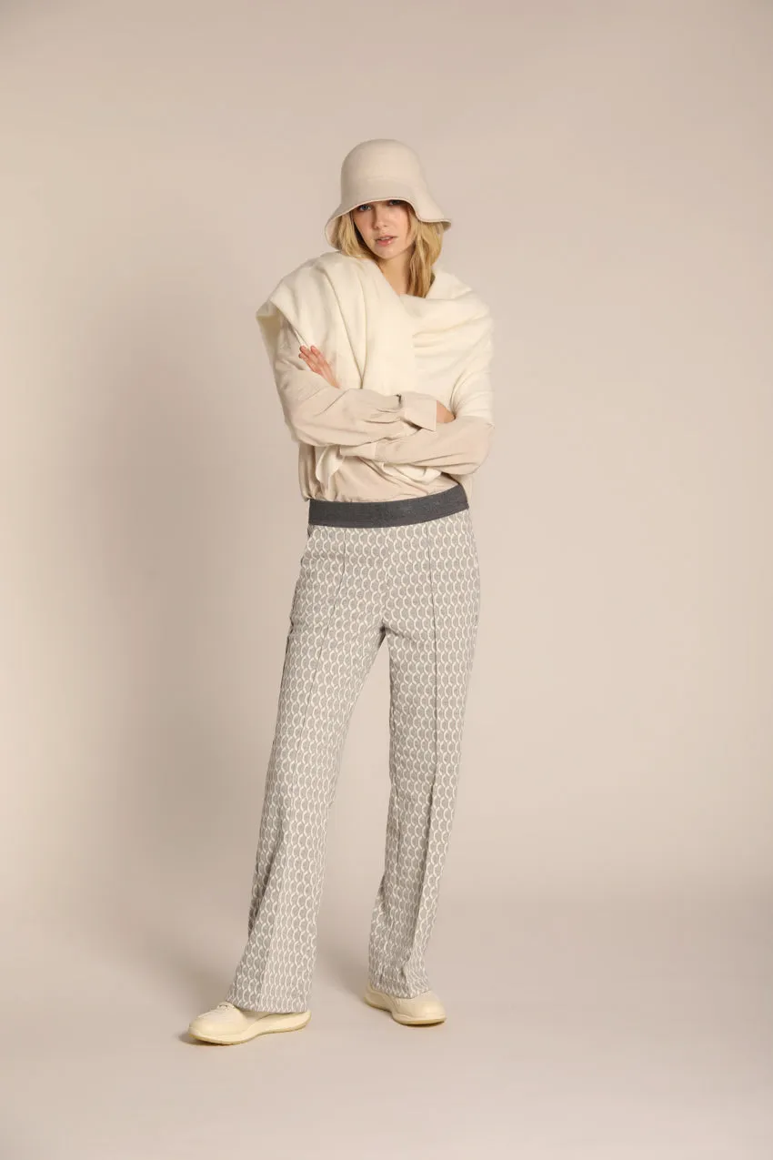 Easy Straight pantalone chino donna in jersey con pattern rombo straight fit