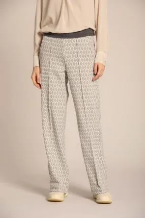 Easy Straight pantalone chino donna in jersey con pattern rombo straight fit