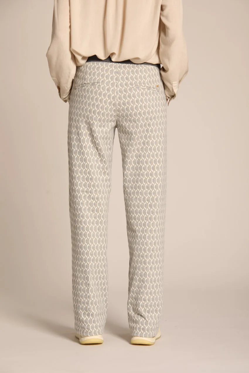 Easy Straight pantalone chino donna in jersey con pattern rombo straight fit