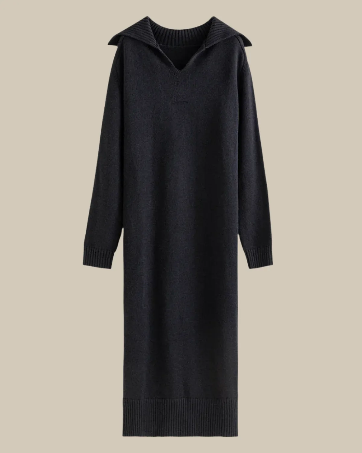 Elowen Knitted V-Neck Long Dress