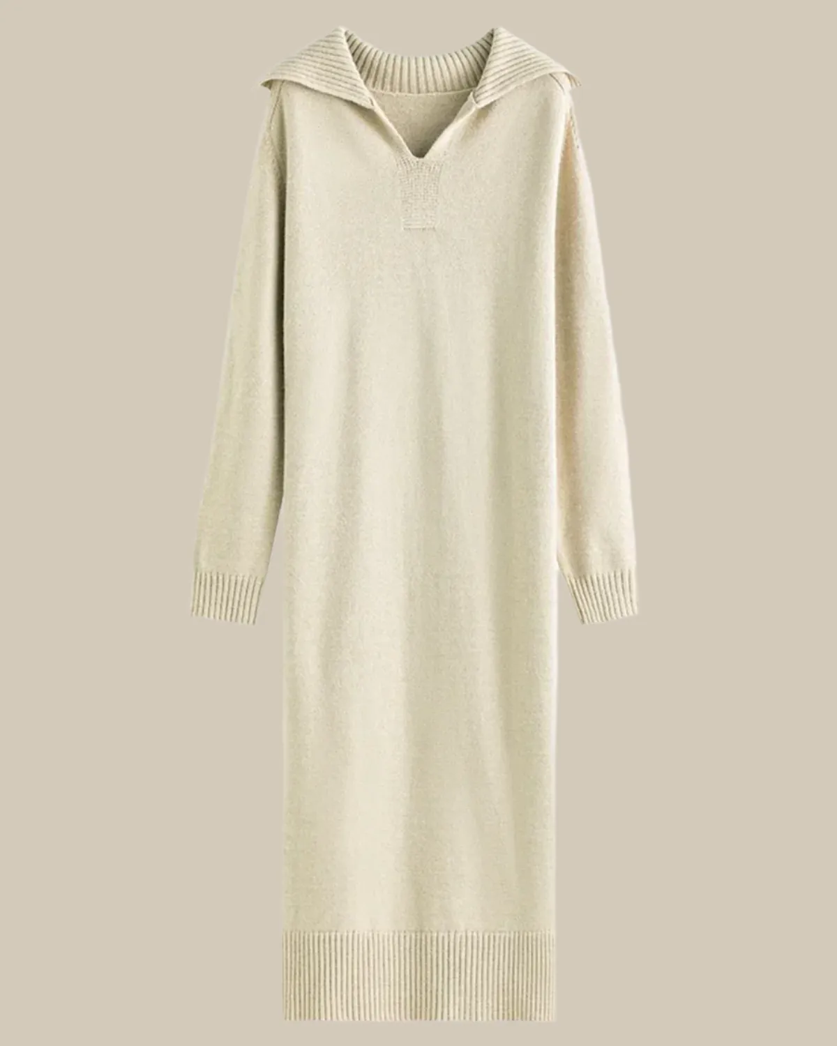 Elowen Knitted V-Neck Long Dress