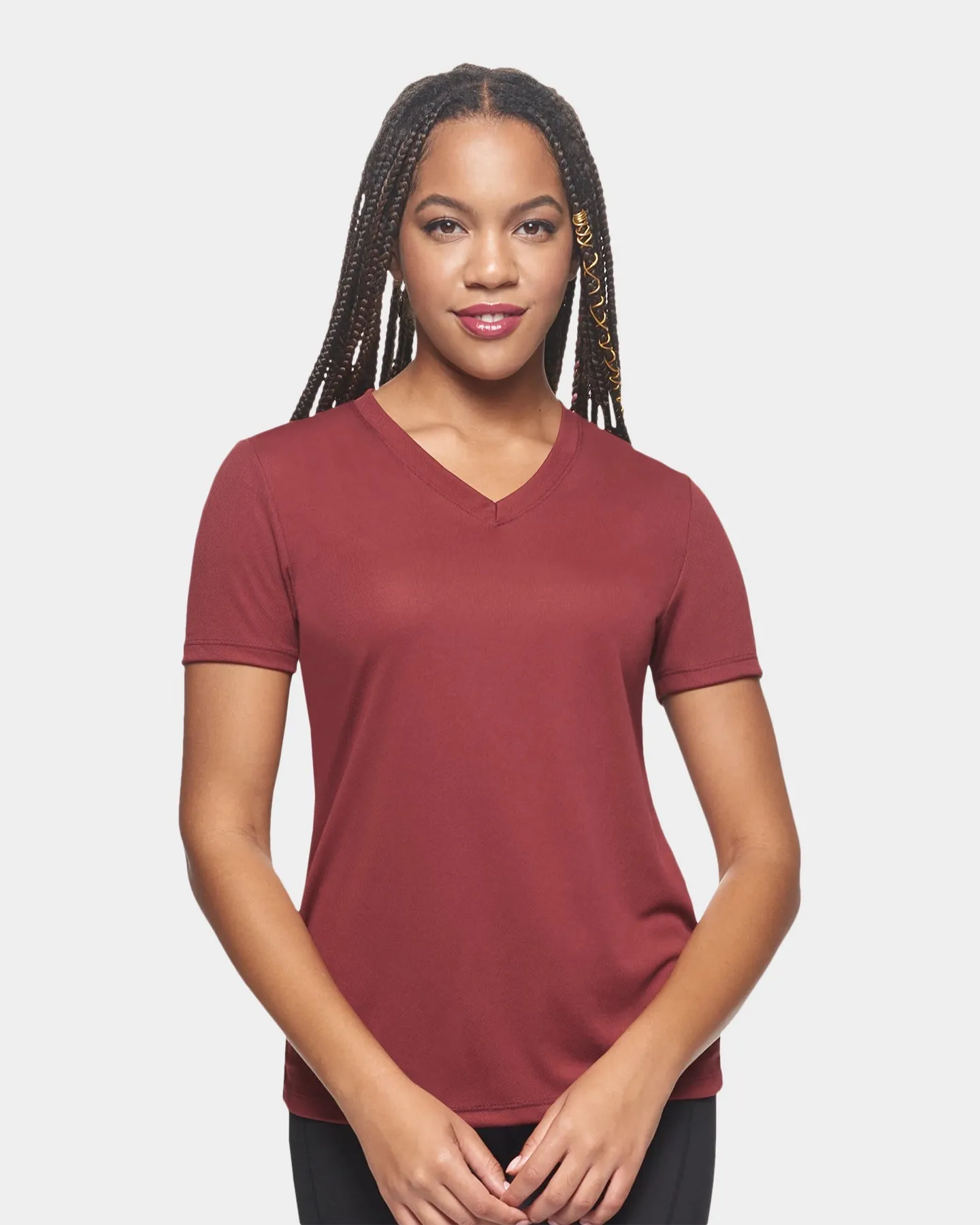 Expert Brand Oxymesh Women's V-Neck Performance T-Shirt - Extended Sizes