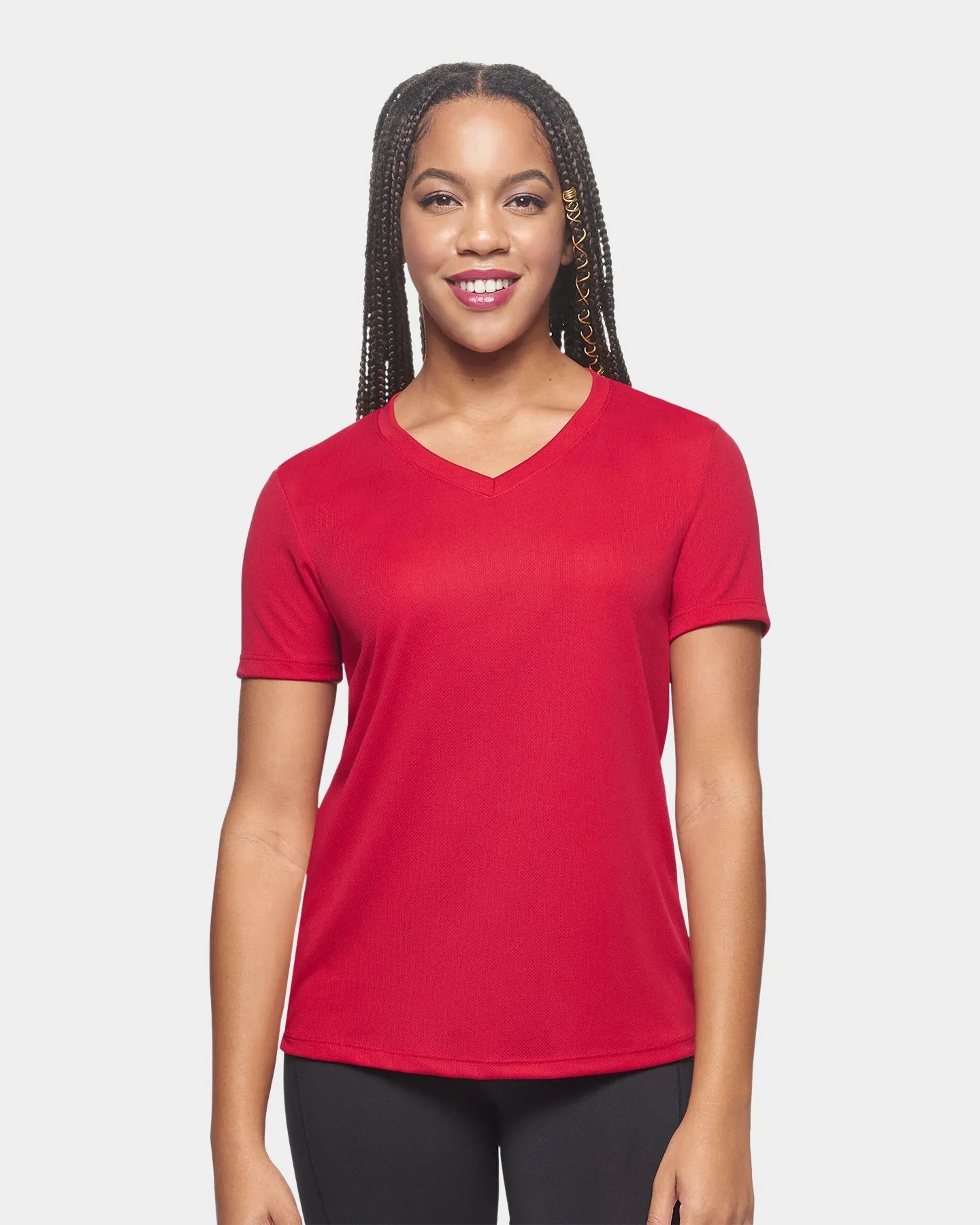 Expert Brand Oxymesh Women's V-Neck Performance T-Shirt - Extended Sizes