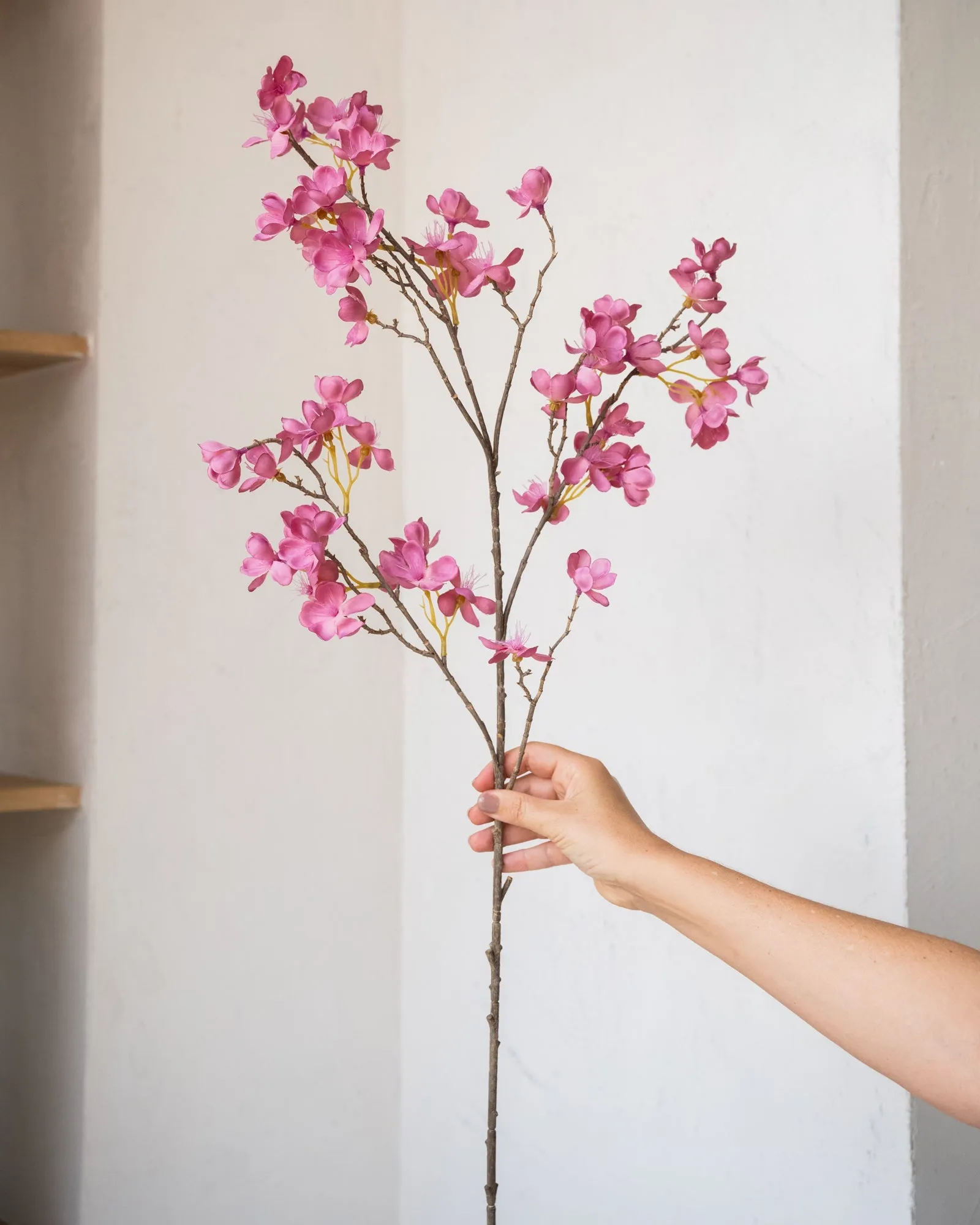 Faux Flower Cherry Blossom Branch Pink