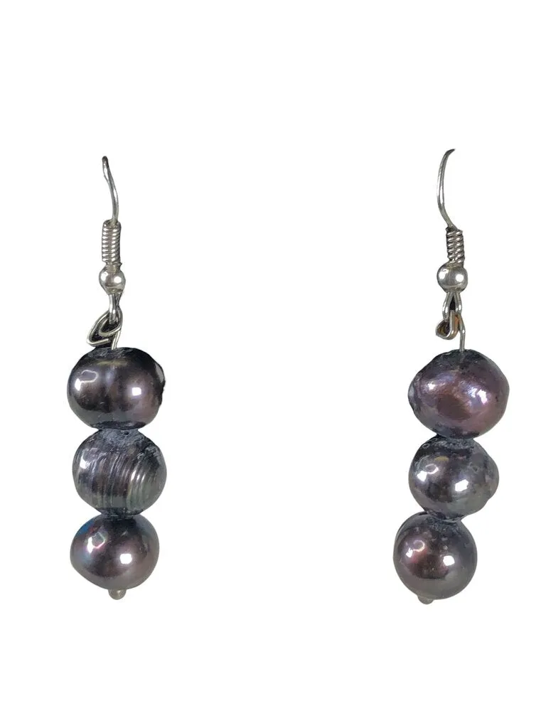 Freshwater Stacked Pearl Earrings