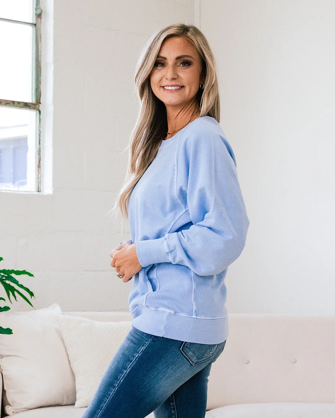 Girlfriend Crewneck Sweatshirt - Spring Blue